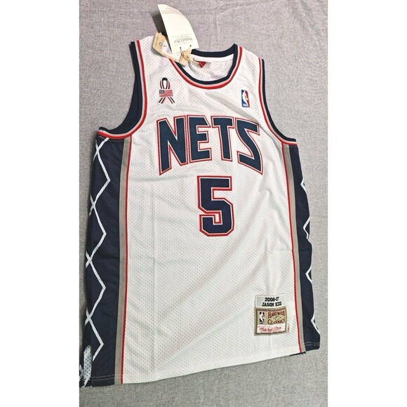 Vintage New Jersey Nets Jason Kidd #5 Jersey Mitchell & Ness NBA White 2006-07 - Picture 1 of 4
